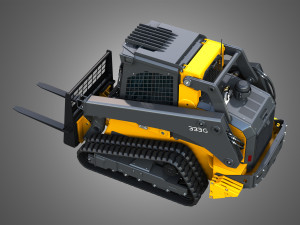 333G Compact Track Loader with Forestry Package - Pallet Fork Model 3D