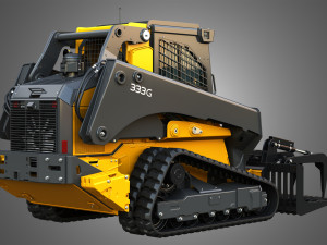 333G Compact Track Loader with Forestry Package - Rock Grapple 3D Model
