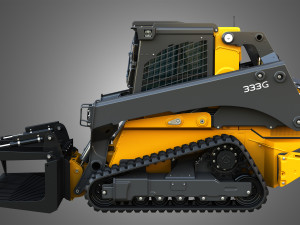 333G Compact Track Loader with Forestry Package - Rock Grapple 3D Model