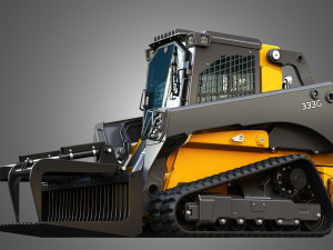 333G Compact Track Loader with Forestry Package - Rock Grapple 3D Model
