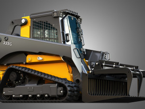 333G Compact Track Loader with Forestry Package - Rock Grapple 3D Model