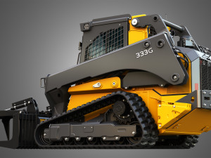333G Compact Track Loader with Forestry Package - Rock Grapple 3D Model
