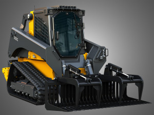 333G Compact Track Loader with Forestry Package - Rock Grapple 3D Model