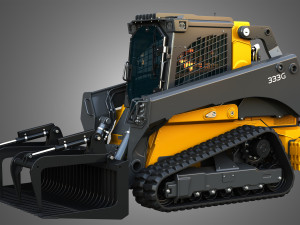 333G Compact Track Loader with Forestry Package - Rock Grapple 3D Model