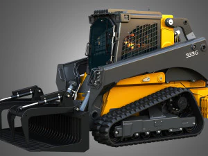 333G Compact Track Loader with Forestry Package - Rock Grapple 3D Model