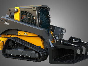 333G Compact Track Loader with Forestry Package - Rock Grapple 3D Model