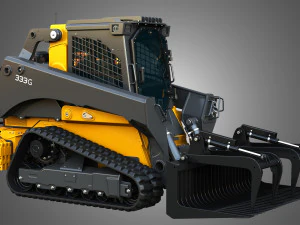 333G Compact Track Loader with Forestry Package - Rock Grapple 3D Model