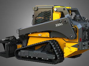 333G Compact Track Loader with Forestry Package - Rock Grapple 3D Model