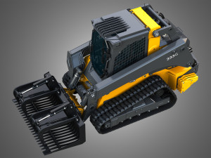 333G Compact Track Loader with Forestry Package - Rock Grapple 3D Model