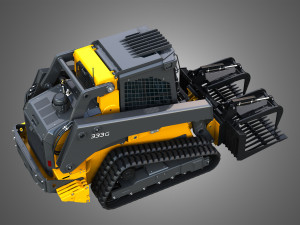 333G Compact Track Loader with Forestry Package - Rock Grapple 3D Model