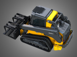 333G Compact Track Loader with Forestry Package - Rock Grapple 3D Model