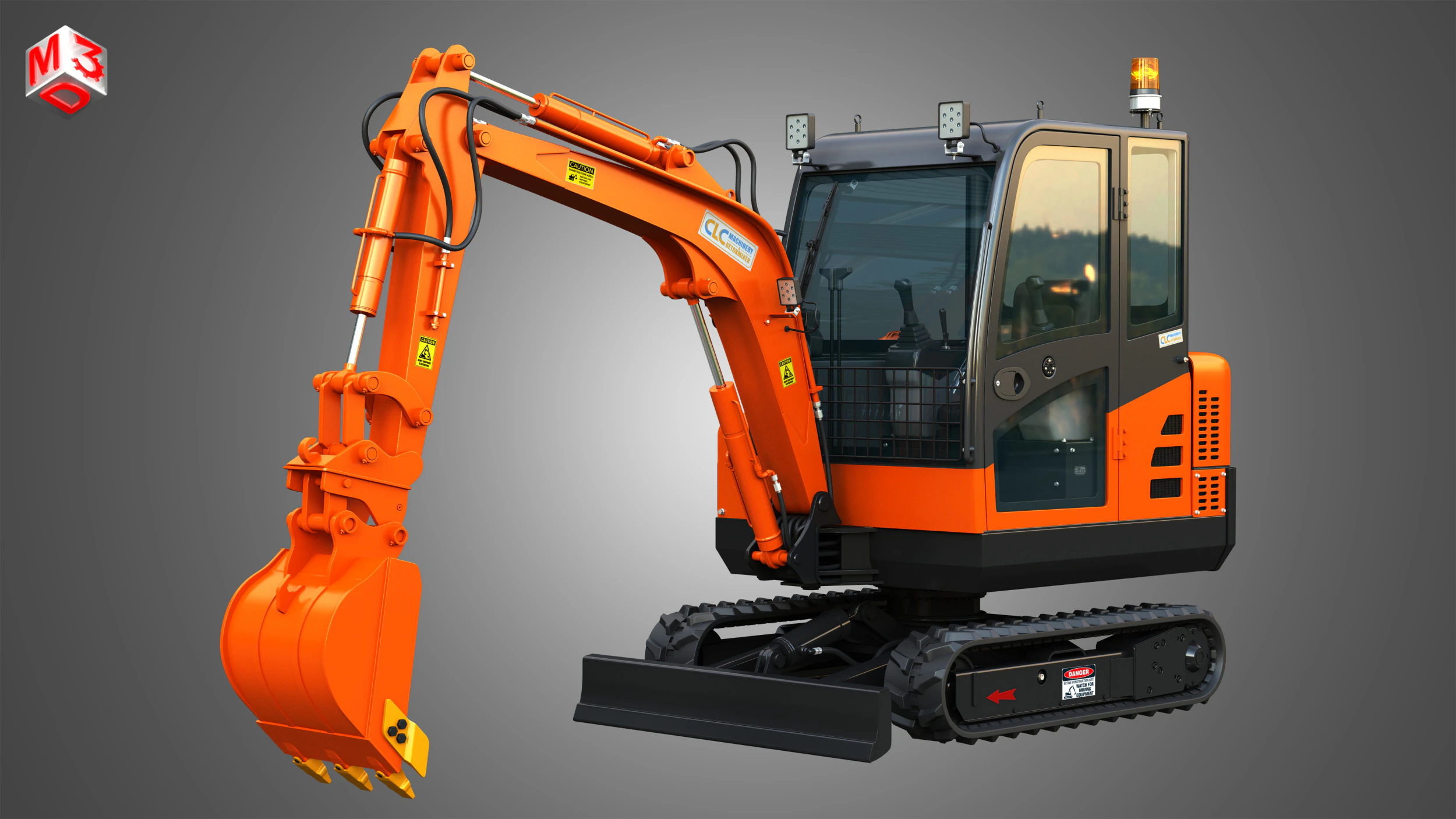 Mini Pelle CLC T 2500 AA Excavator 3D Model .c4d .max .obj .3ds .fbx .stl .blend