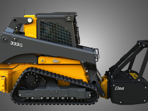 333G Compact Track Loader with Forestry Package - Drum Mulcher Modèle 3D