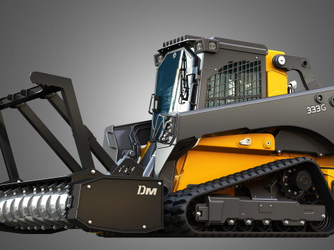 333G Compact Track Loader with Forestry Package - Drum Mulcher Modèle 3D