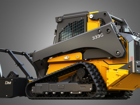333G Compact Track Loader with Forestry Package - Drum Mulcher Modèle 3D