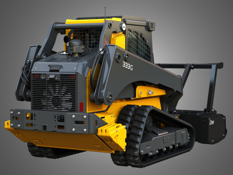 333G Compact Track Loader with Forestry Package - Drum Mulcher Modèle 3D