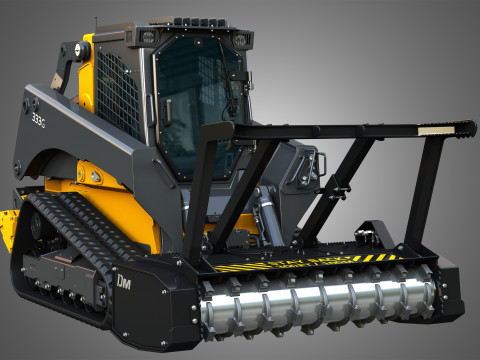 333G Compact Track Loader with Forestry Package - Drum Mulcher Modèle 3D