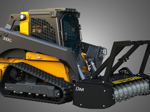 333G Compact Track Loader with Forestry Package - Drum Mulcher Modèle 3D