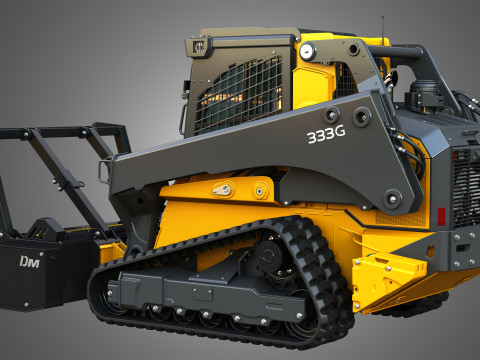 333G Compact Track Loader with Forestry Package - Drum Mulcher Modèle 3D