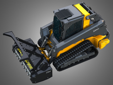 333G Compact Track Loader with Forestry Package - Drum Mulcher Modèle 3D
