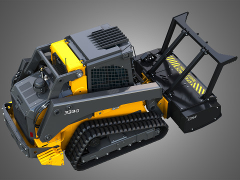333G Compact Track Loader with Forestry Package - Drum Mulcher Modèle 3D