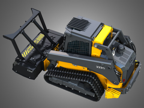 333G Compact Track Loader with Forestry Package - Drum Mulcher Modèle 3D