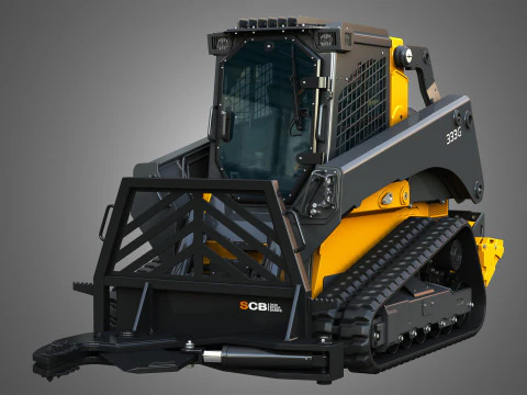 Carregadeira de esteira compacta 333G com pacote florestal - Tesoura de &aacute;rvores Modelo 3D