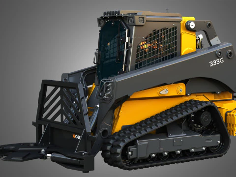 Carregadeira de esteira compacta 333G com pacote florestal - Tesoura de &aacute;rvores Modelo 3D