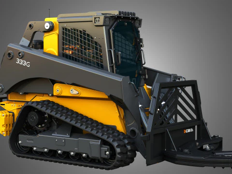 Carregadeira de esteira compacta 333G com pacote florestal - Tesoura de &aacute;rvores Modelo 3D