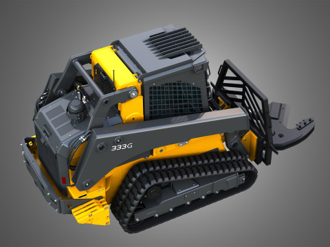 333G Compact Track Loader with Forestry Package - Tree Shear 3D मॉडल