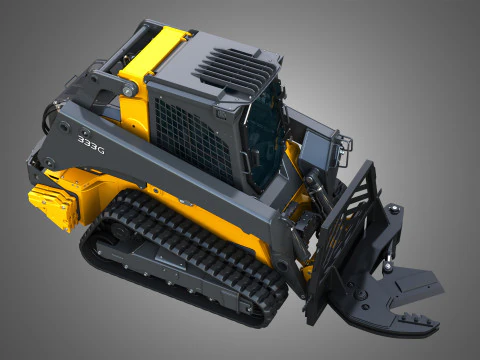 Carregadeira de esteira compacta 333G com pacote florestal - Tesoura de &aacute;rvores Modelo 3D