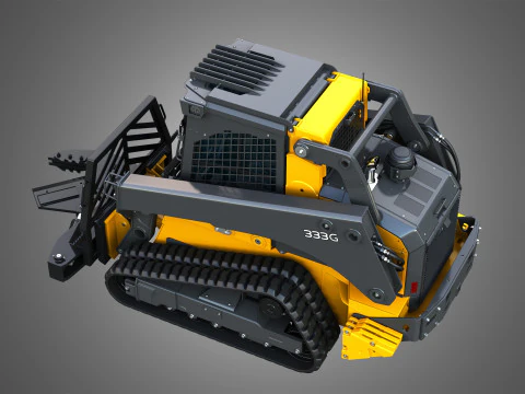 Carregadeira de esteira compacta 333G com pacote florestal - Tesoura de &aacute;rvores Modelo 3D