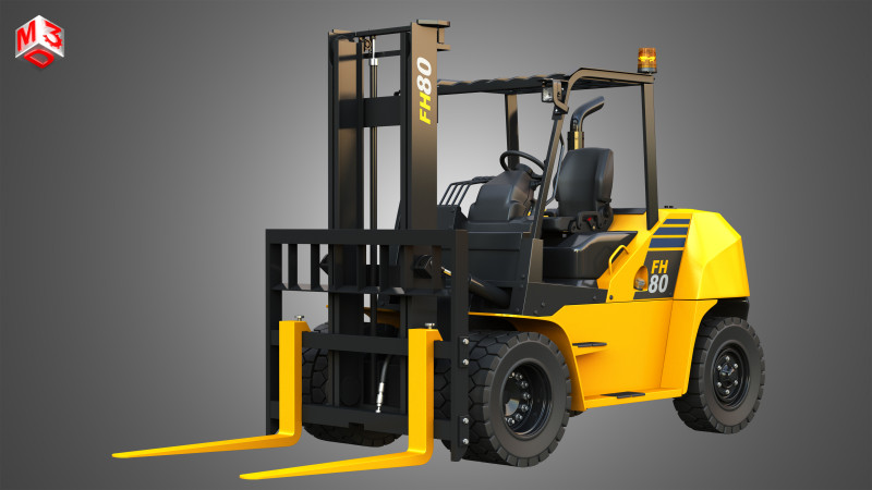 FH7080 IC Pneumatic Forklift Modello 3D .c4d .max .obj .3ds .fbx .stl .blend 