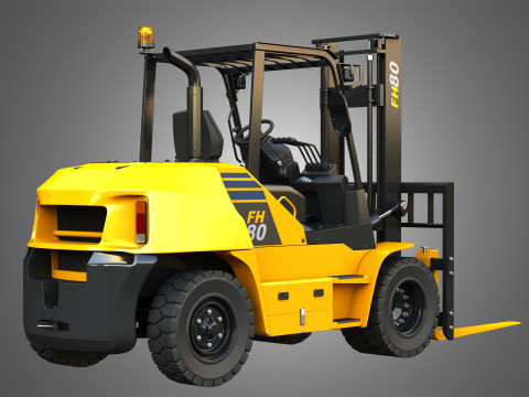 FH7080 IC Pneumatic Forklift Modello 3D