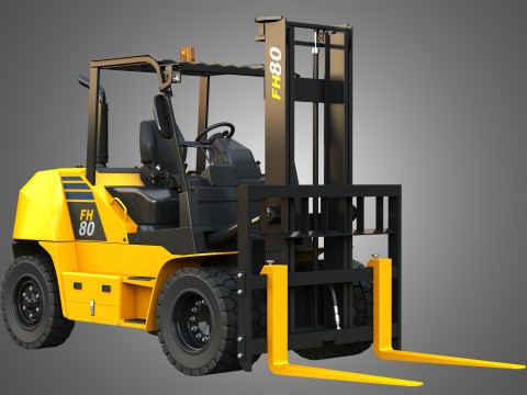 FH7080 IC Pneumatic Forklift Modello 3D