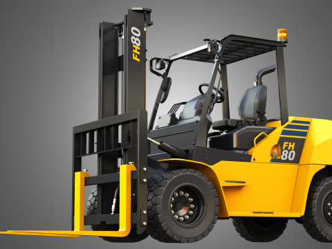 FH7080 IC Pneumatic Forklift Modello 3D