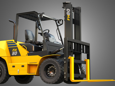 FH7080 IC Pneumatic Forklift Modello 3D