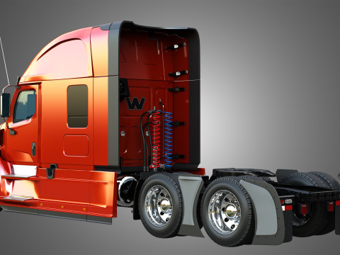 57X Semi Truck - Ultra Cab Sleeper Truck 3D 모델