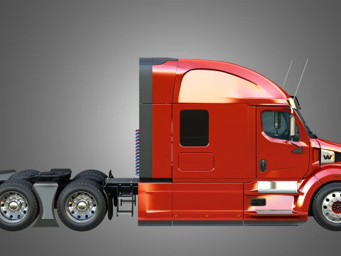 57X Semi Truck - Ultra Cab Sleeper Truck 3D Model