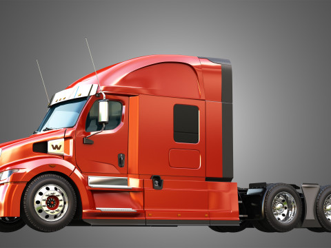 57X Semi Truck - Ultra Cab Sleeper Truck 3D 모델