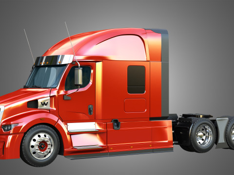 57X Semi Truck - Ultra Cab Sleeper Truck 3D 모델