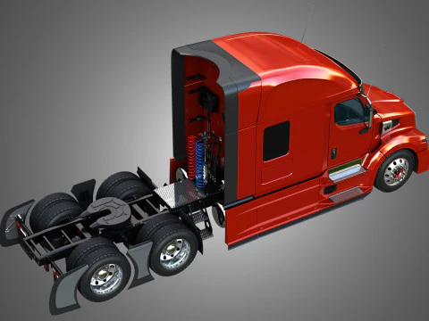 57X Semi Truck - Ultra Cab Sleeper Truck 3D Model