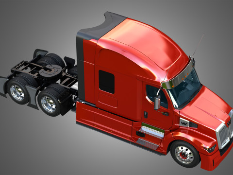57X Semi Truck - Ultra Cab Sleeper Truck 3D 모델