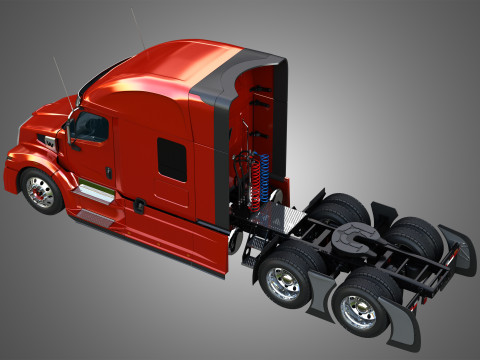 57X Semi Truck - Ultra Cab Sleeper Truck 3D 모델