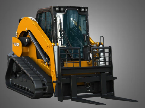 Pala cingolata compatta TV620B - Forca per pallet Modello 3D