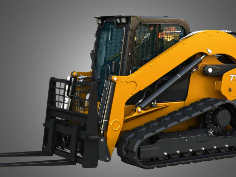 Pala cingolata compatta TV620B - Forca per pallet Modello 3D