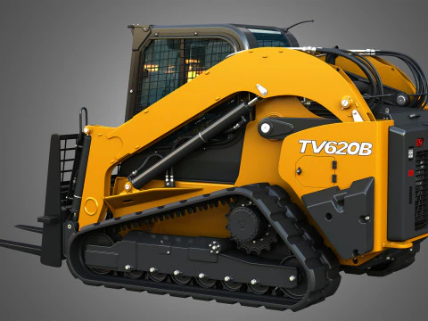 Pala cingolata compatta TV620B - Forca per pallet Modello 3D