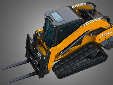 Pala cingolata compatta TV620B - Forca per pallet Modello 3D