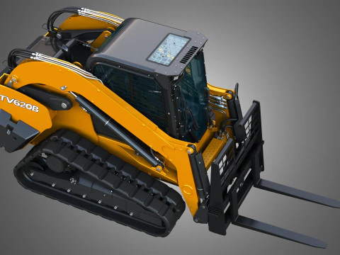 Pala cingolata compatta TV620B - Forca per pallet Modello 3D