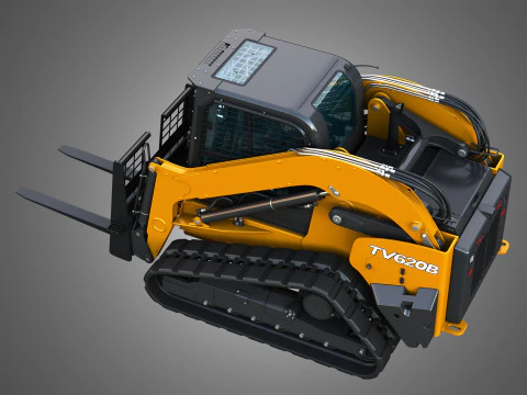 Pala cingolata compatta TV620B - Forca per pallet Modello 3D